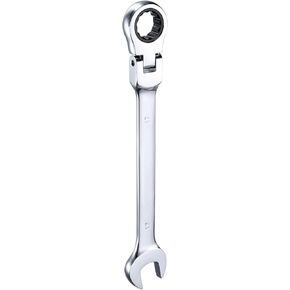 HARFINGTON Flex-Head Ratcheting Wrench 17mm 180° Rotating Head Metric Ratchet Combination Wrenches 72-Teeth Chrome Vanadium Steel Open End Ratchet for Fasteners Nut Bolt