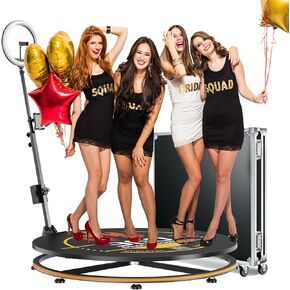 MWE 360 Photo Booth Machine with Flight Case,APP Remote Control Automatic Slow Motion 360 Spin Camera Booth for 4-6 People (39.4in-CD+Flight Case)