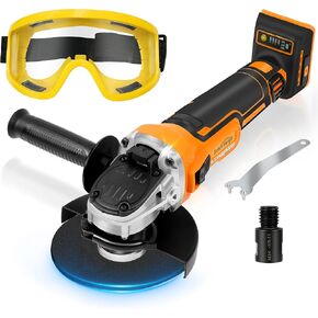 Cordless Angle Grinder for DEWALT 20V Battery (No Battery) 4-1/2 in. Brushless Grinder,Includes 5/8-inch adaptation Up to 10000 RPM Battery Powered Angle Grinder,For Cutting, Griding, Polishing
