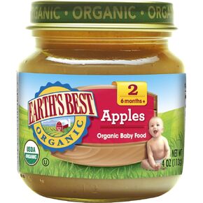 Earth's Best Organic Stage 2 Baby Food, Apples and Blueberries, 4 oz. Jar