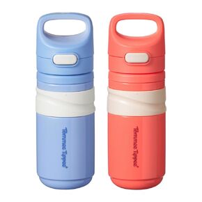 Tommee Tippee Insulated On-The-Go Straw Cup, Spill-Proof Toddler Water Bottle for 18 Months+, Push-to-Open Lid Helps Keep Spout Clean, Blue and Red, 11oz, 2 Count