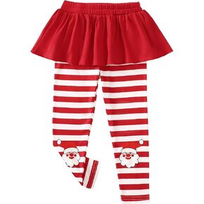 Toddler Baby Girls Christmas Party Ruffle Skirt Pants Warm Leggings with Skirt 1-5 Years