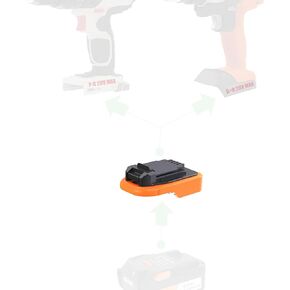 Dual-Tool Adapter – for Use with Ridgid 18V Battery – Compatible with Black & Decker 20V MAX (Not 18V Ni-CD) and Porter Cable 20V MAX (Not 18V Ni-CD) Tools – No Charging, Includes 1 Adapter