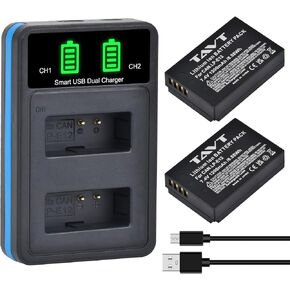 2-Pack LP-E12 Battery and Dual USB Battery Charger with Smart LED Display for Canon EOS M2, M10, M50, M50 Mark II, M100, M200, SX70 HS, Rebel SL1 Digital Camera
