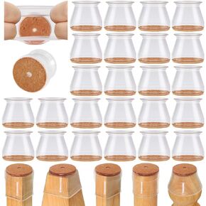 24 PCS كرسي حماة أرضية الساق للأرضيات الصلبة أغطية السيليكون لحماية أرضيات البلاط الخشبية منصات الأثاث أغطية الساق غير انزلاق تقليل الضوضاء (1.3 "-2")