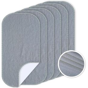 Baby Waterproof Changing Pad Liners (6 Pack) - Washable Reusable Changing Table Cover Liners Double, Portable Diaper Pads, Grey