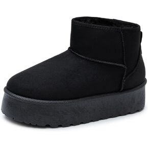 Alpine Swiss Brynn Womens Ultra Mini Platform Boots Faux Fur Warm Winter Short Ankle Booties