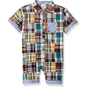 Fore Axel & Hudson Boys Madras Romper, Madres, 3/6 Months