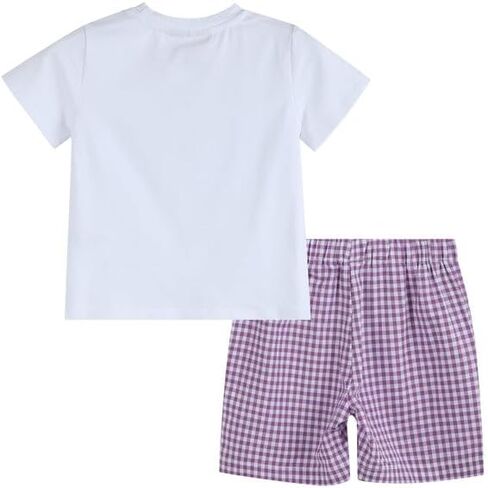 Lil cactus Boys Smocked Mardi Gras Shirt and Shorts 2pc. Set in Saudi Arabia