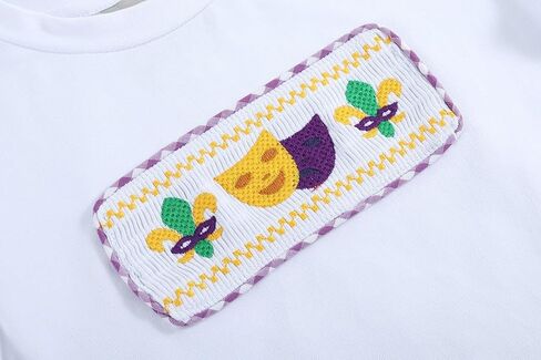 Lil cactus Boys Smocked Mardi Gras Shirt and Shorts 2pc. Set in Saudi Arabia
