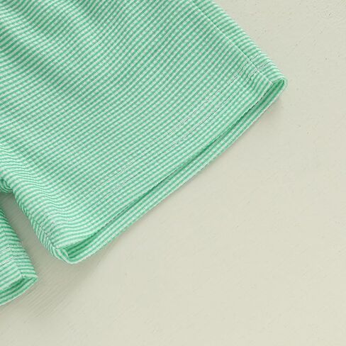 Toddler Baby Girl Boy Golf Outfit Waffle Short Sleeve Embroidery Sweatshirt Top Striped Plaid Shorts Summer Clothes in Saudi Arabia