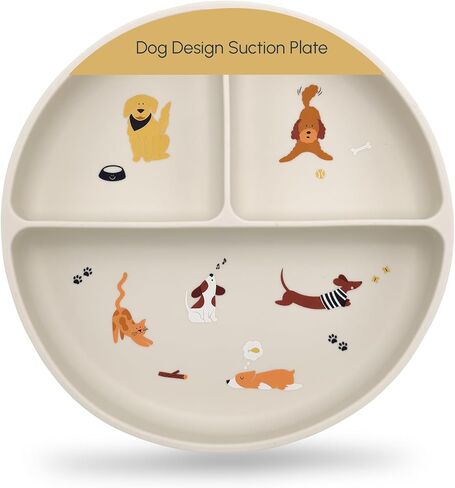 Silicone Suction Plates with Dividers - Grip Plates for Babies 6-12 Months and Toddlers 1-3, Toddler and Baby Dishes, Baby Led Weaning Essentials, Dishwasher Safe (Dogs and Cats) in Saudi Arabia