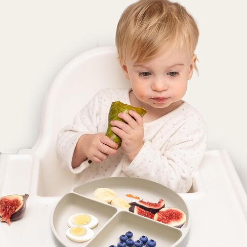 Silicone Suction Plates with Dividers - Grip Plates for Babies 6-12 Months and Toddlers 1-3, Toddler and Baby Dishes, Baby Led Weaning Essentials, Dishwasher Safe (Dogs and Cats) in Saudi Arabia