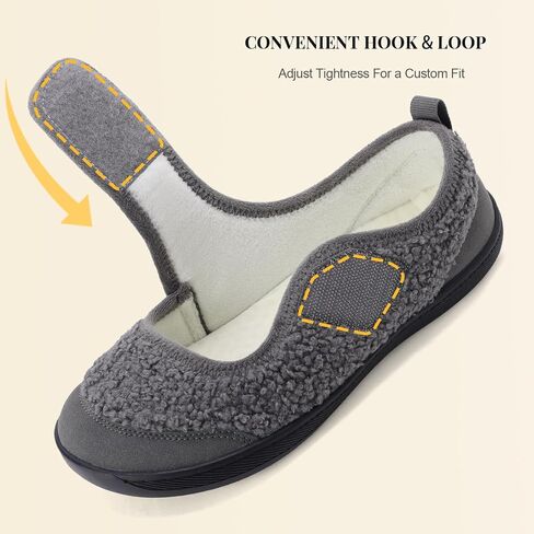 Rihero Womens Slippers Wide Width Diabetic Shoes Edema House Barefoot Walking Shoes Adjustable Indoor Outdoor Slippers in Kuwait