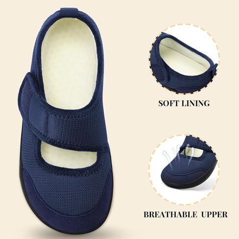 Rihero Womens Slippers Wide Width Diabetic Shoes Edema House Barefoot Walking Shoes Adjustable Indoor Outdoor Slippers in Kuwait