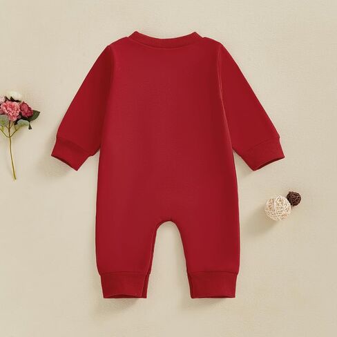 Newborn Baby Boy Girl Valentines Day Outfit Love Embroidery Romper Jumpsuit Long Sleeve Bodysuit One Piece Clothes in Saudi Arabia
