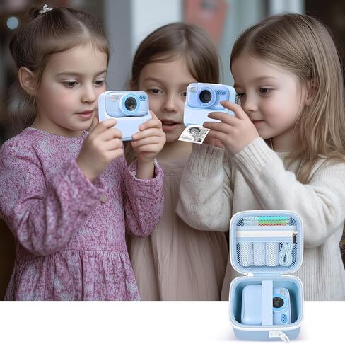 Boobowl Case Compatible with Masterbee/for Cimizi/for BOFIDAR, Kids Digital Video Camera Storage Holder as Christmas and Birthday Present for Print Papers, Colour Pen and Accessories (Bag Only)-Blue in Kuwait