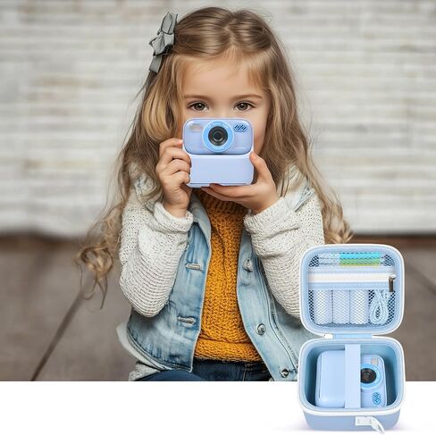 Boobowl Case Compatible with Masterbee/for Cimizi/for BOFIDAR, Kids Digital Video Camera Storage Holder as Christmas and Birthday Present for Print Papers, Colour Pen and Accessories (Bag Only)-Blue in Kuwait