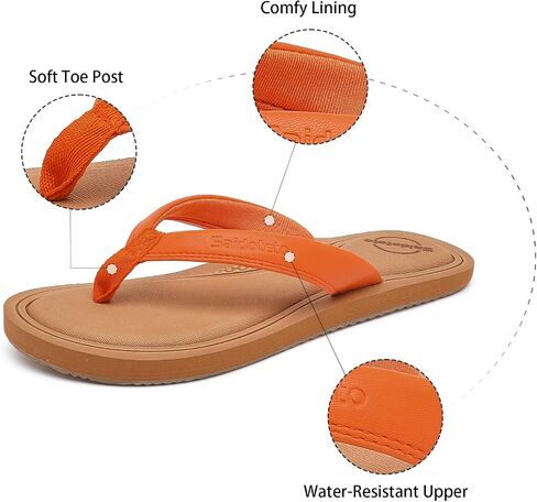 Saidoteto Women's Yoga Mat Flip Flops - Comfortable Lightweight Slip-On Sandals with Soft Thong Strap, Arch Support, and Quick-Drying, Water-Friendly Design for Summer & Beach in Kuwait