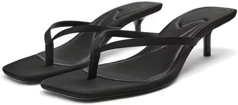 Women's Miami Kitten Heels Sandals Square Open Toe Thong Sandal Flip Flop Heels +Memory Foam Heeled Sandals for Women in Saudi Arabia