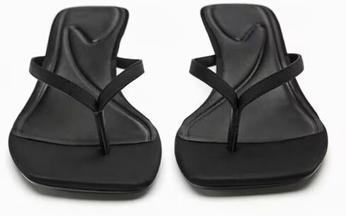 Women's Miami Kitten Heels Sandals Square Open Toe Thong Sandal Flip Flop Heels +Memory Foam Heeled Sandals for Women in Saudi Arabia
