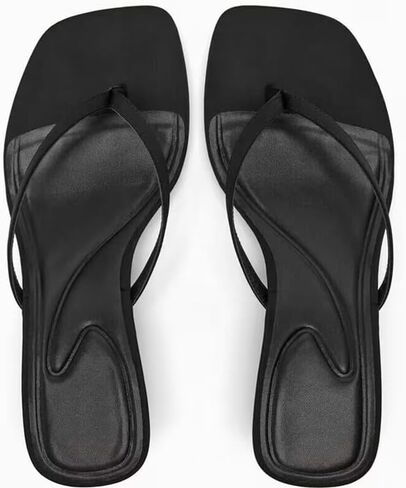 Women's Miami Kitten Heels Sandals Square Open Toe Thong Sandal Flip Flop Heels +Memory Foam Heeled Sandals for Women in Saudi Arabia