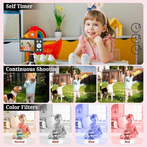Digital Camera, FHD 1080P Kids Camera, 48MP Point and Shoot Digital Cameras, 16X Zoom, Anti Shake, Compact Small Camera for Kids Gifts for Teens Girls Boys in Saudi Arabia