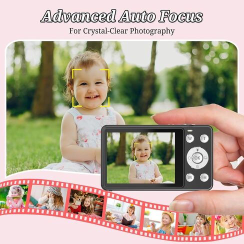 Digital Camera, FHD 1080P Kids Camera, 48MP Point and Shoot Digital Cameras, 16X Zoom, Anti Shake, Compact Small Camera for Kids Gifts for Teens Girls Boys in Saudi Arabia