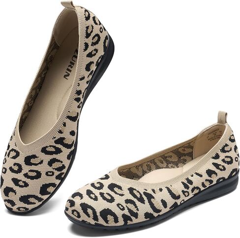 ZURIN Womens Knit Ballet Flats with Arch Support Comfortable Ballet Dressy Flats,Round Toe Slip On Flats Dress Shoes for Dressy Work Casual in Saudi Arabia