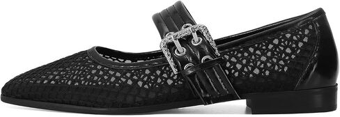 Dsevht Mary Janes Flats for Women Fashion Square Toe Flat Low Heel Easy Buckle Strap Flats Shoes in Kuwait