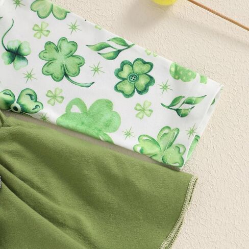 Infant Baby Girl Romper Dress Valentines St patricks Easter Outfit Cute Ruffle Long Sleeve Bodysuit Jumpsuits in Kuwait