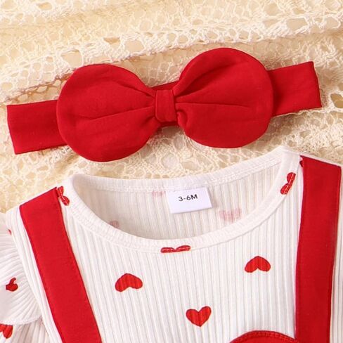 Infant Baby Girl Romper Dress Valentines St patricks Easter Outfit Cute Ruffle Long Sleeve Bodysuit Jumpsuits in Kuwait