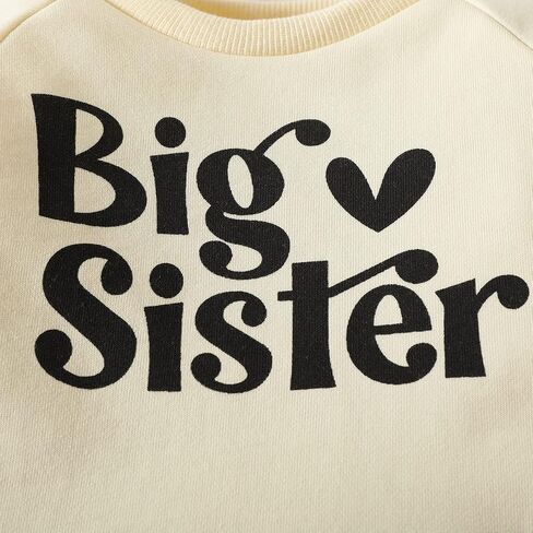 FIOMVA Baby Girl Sister Matching Crewneck Sweatshirt Big/Little Sister Long Sleeve Shirt Pullover Top Fall Winter Clothes in Kuwait