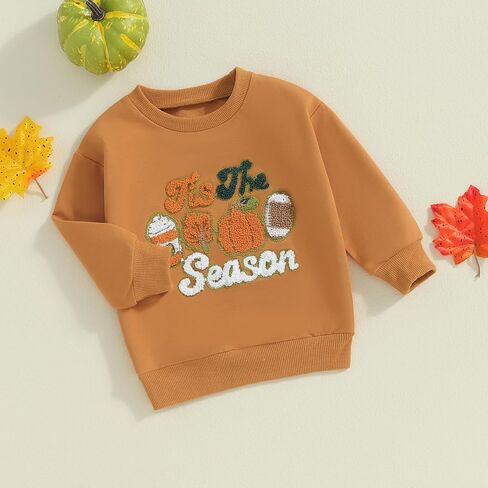 Toddler Boy Girl Halloween Outfit Long Sleeve Crewneck Sweatshirt Sweater Shirt Embroidery Letter Baby Pullovers in Saudi Arabia