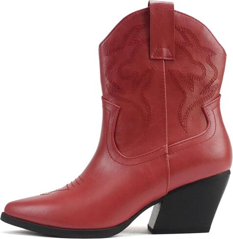 Soda “BLAZING" ~ Women Western Bootie Pointe Toe with Low Heel (Wide Fit Available) in Kuwait