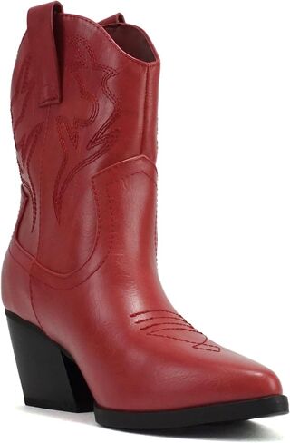 Soda “BLAZING" ~ Women Western Bootie Pointe Toe with Low Heel (Wide Fit Available) in Saudi Arabia