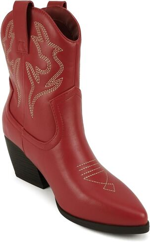 Soda “BLAZING" ~ Women Western Bootie Pointe Toe with Low Heel (Wide Fit Available) in Saudi Arabia