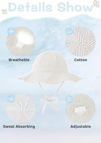 Zando Baby Sun Hat Toddler with Sunglasses UPF 50+ Baby Beach Hat Wide Brim Baby Bucket Hat for Toddler Hats Boys Girls 0-4T in Saudi Arabia