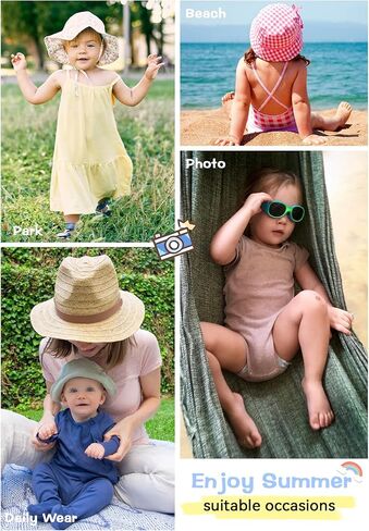 Zando Baby Sun Hat Toddler with Sunglasses UPF 50+ Baby Beach Hat Wide Brim Baby Bucket Hat for Toddler Hats Boys Girls 0-4T in Saudi Arabia