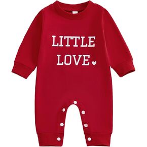 Newborn Baby Boy Valentines Day Outfit Long Sleeve Jumpsuit Romper Bodysuit Spring One Piece Clothes