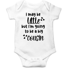 AW Fashions I May Be Little, But I'm a Big Cousin Baby Bodysuit Funny Cute Newborn Outfit Boy Girl Unisex