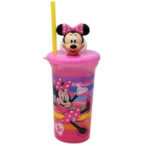 Minnie Mouse Minnie 15oz Buddy Sips Water Cup with Lid and Straw - Reusable Pink Disney Junior Kids Travel Cup