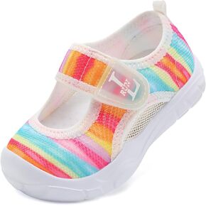 L-RUN Toddler Sandals Summer Boys Girls Adjustable Kids Sandal with Hook Loop Closed-Toe Lightweight Outdoor Sport Sandals