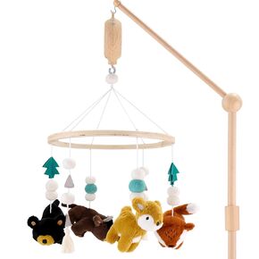 The Peanutshell Crib Mobile for Boys or Girls - Wooden Musical Baby Crib Mobile with 12 Lullabies, Western Woods Baby Western Woods Nursery Decor