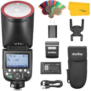 GODOX V1 Pro O V1Pro-O Round Head Camera Flash, 2.4G TTL Flash Speedlite HSS 1/8000s, 2980mAh Li-ion Battery, Detachable Flash SU-1, External Flash Compatible for Olympus Panasonic Camera(USA Version)