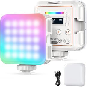 RGB61 Magnetic RGB Video Light, 6W Portable Small LED Camera Light with 360° Full Color 2500K-8500K CRI97+ 20 Scenes 2000mAh Battery Cold Shoes Video Recording Photography Selfie Lighting