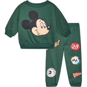 Disney Baby Boys' Jogger Set - 2 Piece Soft Fleece Crewneck Sweatshirt and Joggers for Boys - Cozy Baby Boy Clothes (12-24M)