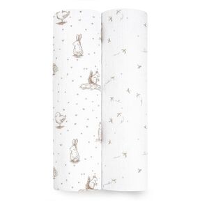 aden + anais Silky Soft Swaddle Blanket, Boutique Muslin Blankets for Girls & Boys, Baby Receiving Swaddles, Ideal Newborn & Infant Swaddling Set, Perfect Shower Gifts, 2 Pack, Healing Nature