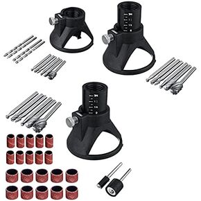 29PCS Rotary Multi Tool Cutting Guide Attachment Kit,Lots Rotary Multi Tool Cutting Guide Hss Router Drill Bits Attachment Small Electric Grinding Sandpaper Combination Accessories