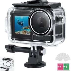 Neewer 197ft/60m Waterproof Diving Housing Compatible with DJI Osmo Action 5 Pro/Action 4/Action 3 Cameras, Ultra Transparent Protective Case with 6 Anti Fog Inserts for Underwater Photography, WP5